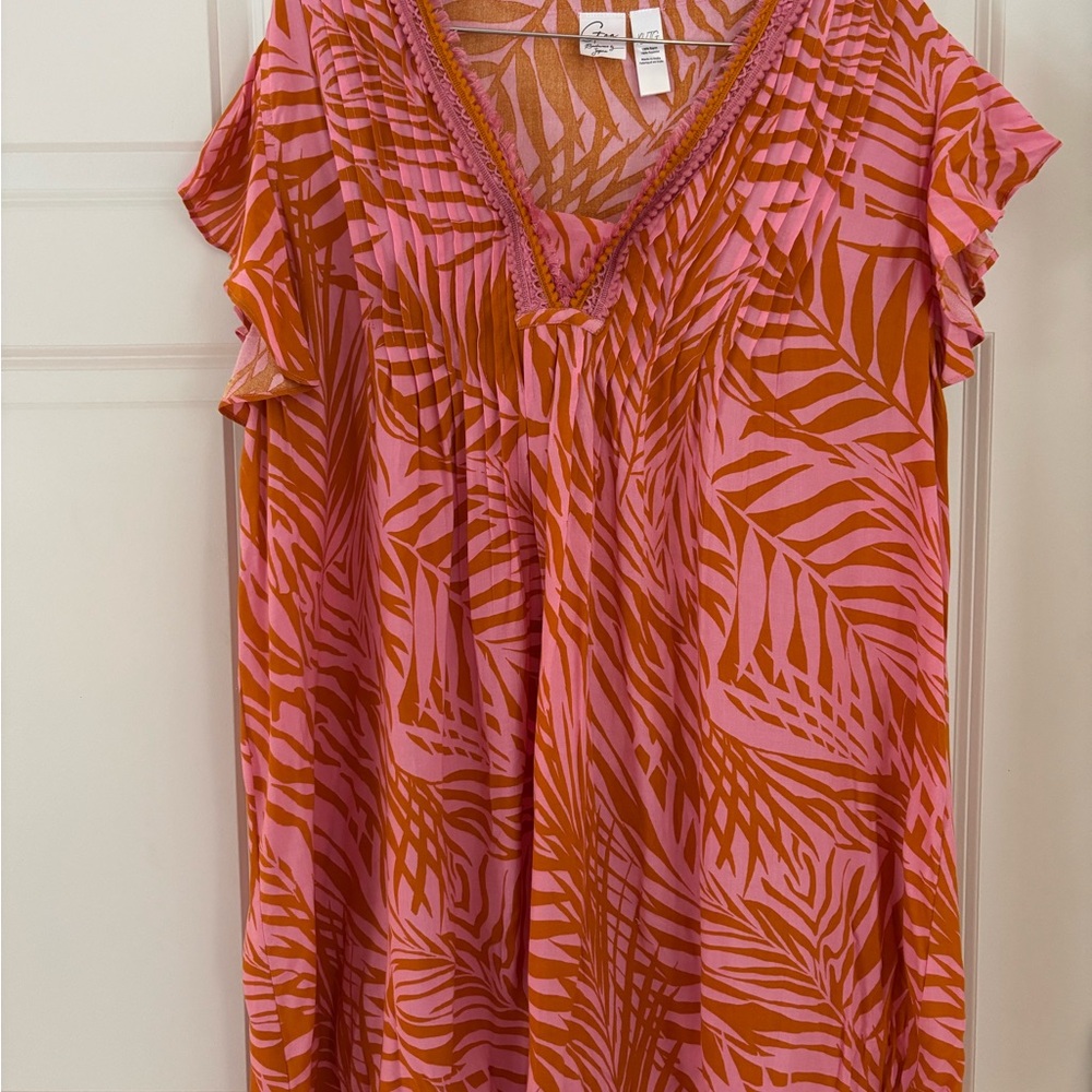Japna Pink and Orange Tropical Dress